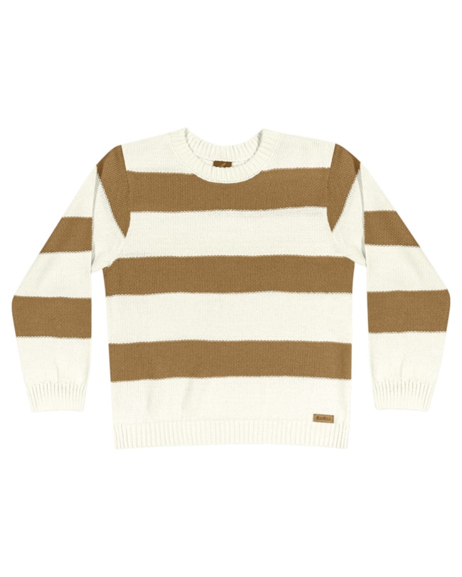 Blusão Tricot Menino ReiRex Listrado - NATURAL-358c8bfa-d720-481f-9b0e-8746792f4019