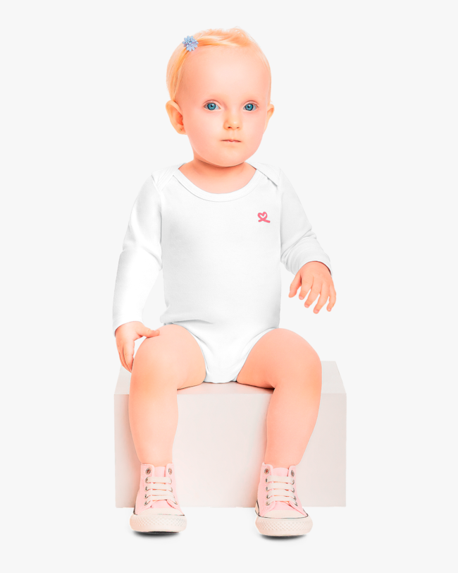Body Básico Bebê Menina com Manga Longa em Cotton - Kely Kety - Branco-a0930647-cf60-490d-ae12-324b8c8e1eb9