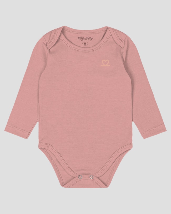 Body Básico Bebê Menina com Manga Longa em Cotton - Kely Kety - Rosa-fbcd2bb3-b876-4414-976b-c5230c7784c3
