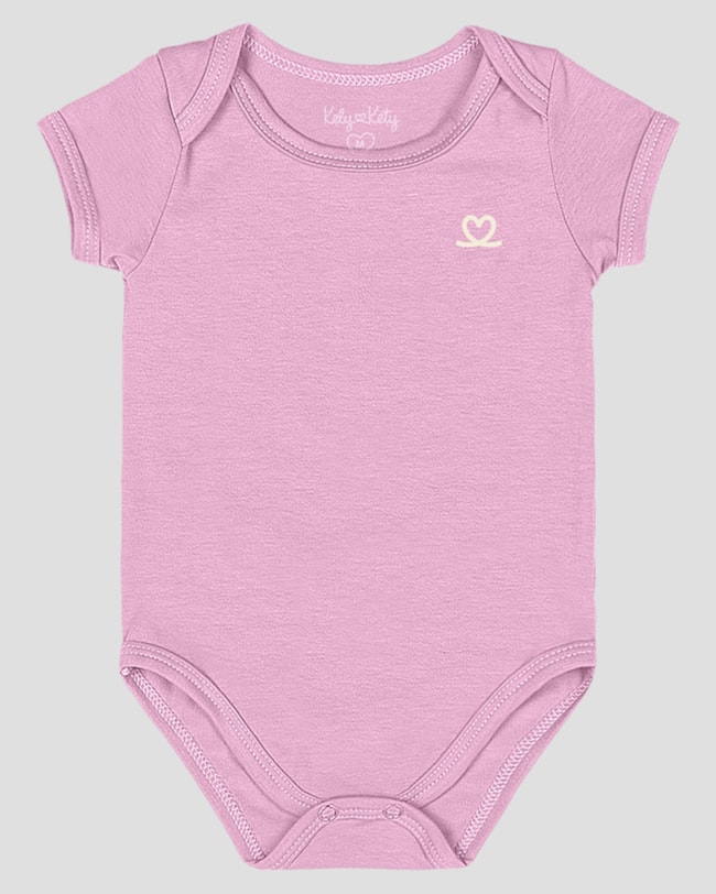 Body Básico Bebê Menina em Cotton Manga Curta Kely Kety Rosa-b61f667b-7283-41a4-8737-f200eea0e7b2
