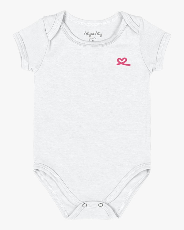 Body Básico Bebê Menina em Malha Cotton Kely Kety  Branco