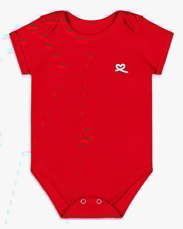 Body Básico Bebê Menina em Malha Cotton - Kely Kety - Tomato