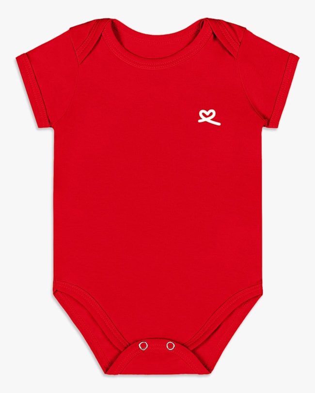 Body Básico Bebê Menina em Malha Cotton - Kely Kety - Tomato-bee6ebe0-2135-427d-a753-5303613b20cb