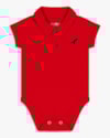 Body Básico Bebê Menino com Gola Polo em Cotton - ReiRex - Tomato-022f8012-9ce6-452f-a460-b2684d7194fb