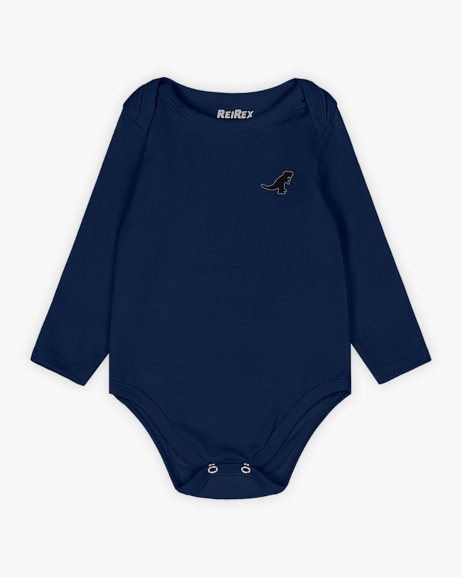 Body Básico Bebê Menino com Manga Longa - ReiRex - Oxford-2364cf60-737a-4b81-af21-6ac57183ae85