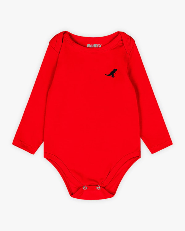 Body Básico Bebê Menino com Manga Longa - ReiRex - Tomato