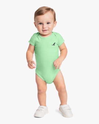 Body Básico Bebê Menino Manga Curta em Cotton - ReiRex - Sorvete de Menta