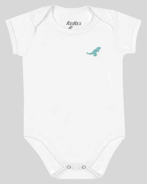 Body Básico Bebê Menino Manga Curta - ReiRex - Branco