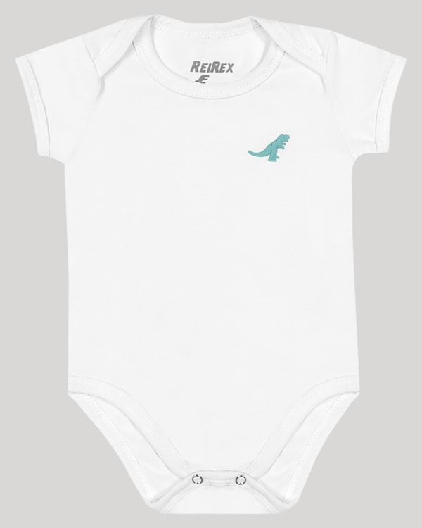 Body Básico Bebê Menino Manga Curta - ReiRex - Branco