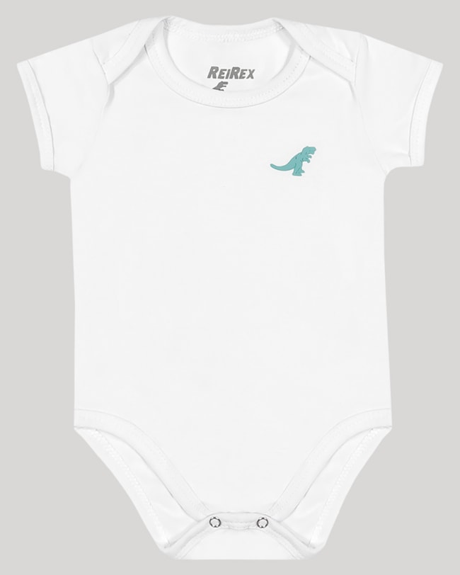 Body Básico Bebê Menino Manga Curta - ReiRex - Branco-a6b3d95d-ecc7-49ad-b9c1-283d97d554a9