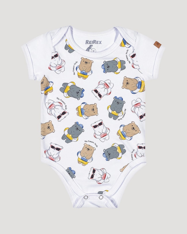 Body Bebê com Estampa Divertida Menino ReiRex-e899d038-0935-4252-ad2f-29cedc4706de