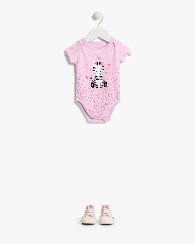 Body Bebê Menina em Cotton com Estampa - Kely Kety -Astral-42ee185a-5784-4fd1-b348-cfa1b7d1fc05