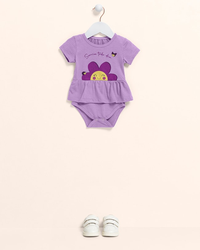 Body Bebê Menina em Meia Malha com Babado - Kely Kety - Roxo G-f3c89144-7dc7-454f-b015-38fb958cd0ff