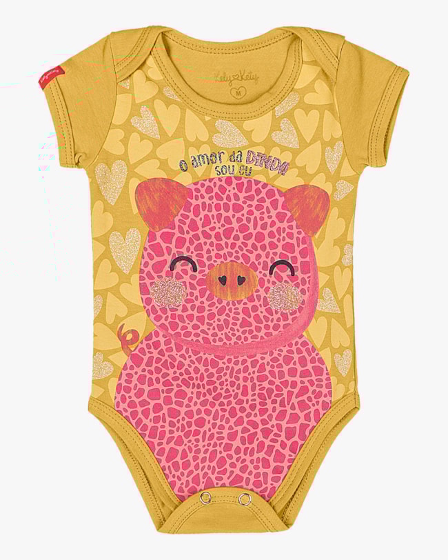 Body Bebê Menina Estampado Kely Kety Laranja Neon-6d19142c-82eb-41d1-8a5d-ae2d6fcfc4e7