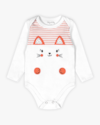 Body Bebê Menina Manga Longa Estampa Coelhinho - Kely Kety - Branco-81959557-b9d0-47de-a3db-aefc63d1e031