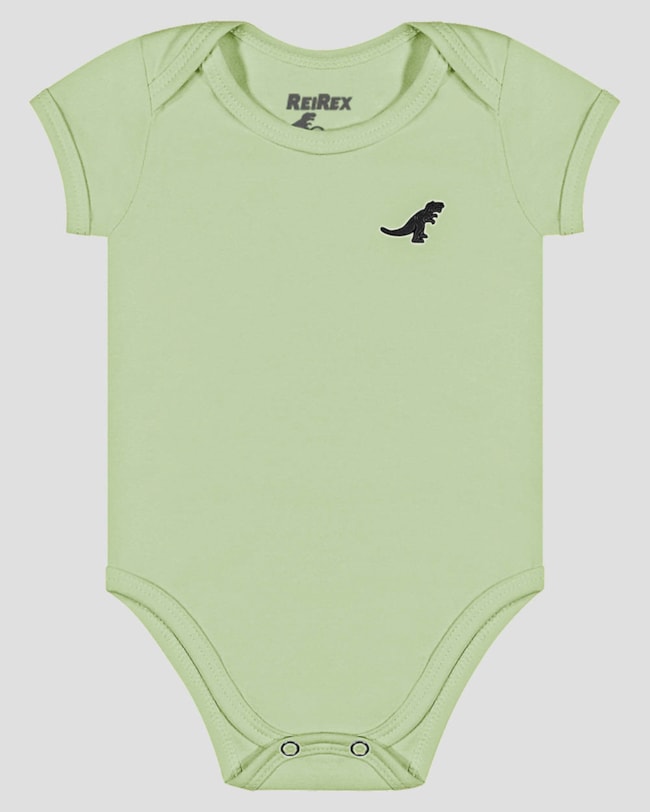 Body Bebê Menino Básico com Manga Curta ReiRex Verde-82d326bd-564b-4dc7-b119-970110e4d67e