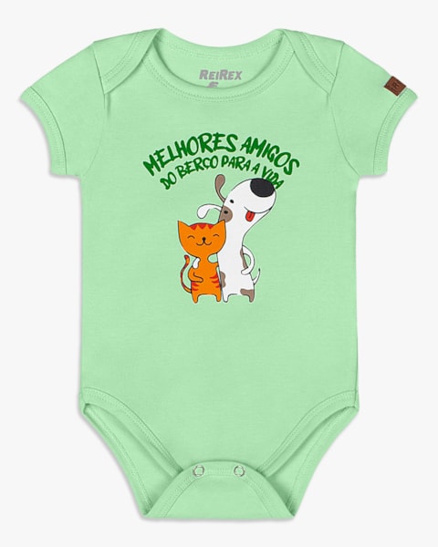 Body Bebê Menino com Estampa Dino - ReiRex - Soverte de Menta
