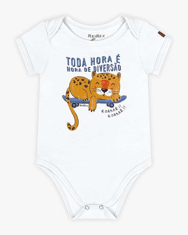 Body Bebê Menino com Estampa Divertida - ReiRex - Branco-c8d8bd73-d26f-40af-96f0-acd1665f0e03