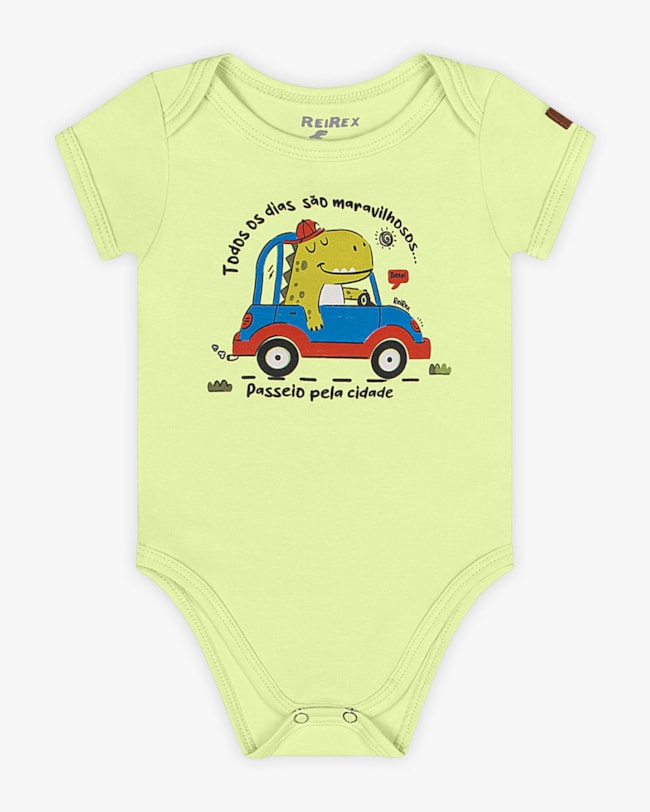 Body Bebê Menino com Estampa Divertida - ReiRex - Matcha-7b625ff1-6402-47b6-b22c-273d80acbc5f