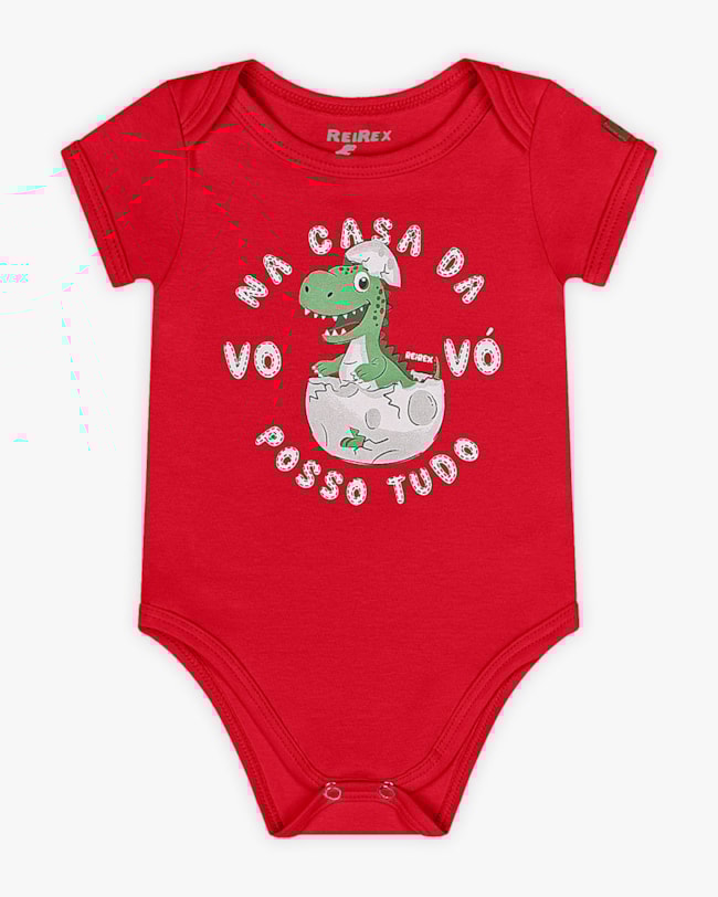 Body Bebê Menino com Estampa Divertida - ReiRex - Tomato-6764581f-c61a-44e8-b1b0-942c2478e1fe