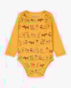 Body Bebê Menino com Manga Longa Estampa Cachorrinho - ReiRex - Amarelo-0e1f4c0c-b610-4880-bb08-b7e0a4f12691