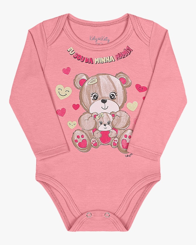 Body Manga Longa Bebê Menina com Estampa Kely Kety -Rosa-c7928735-482a-4b1a-82f8-7d8fbd3862c7