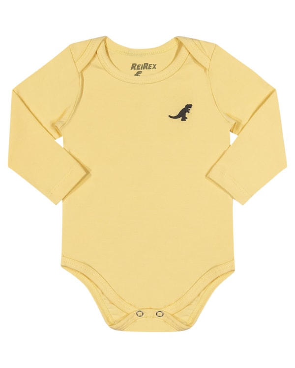 Body Mangas Longas Bebê Menino ReiRex Básico