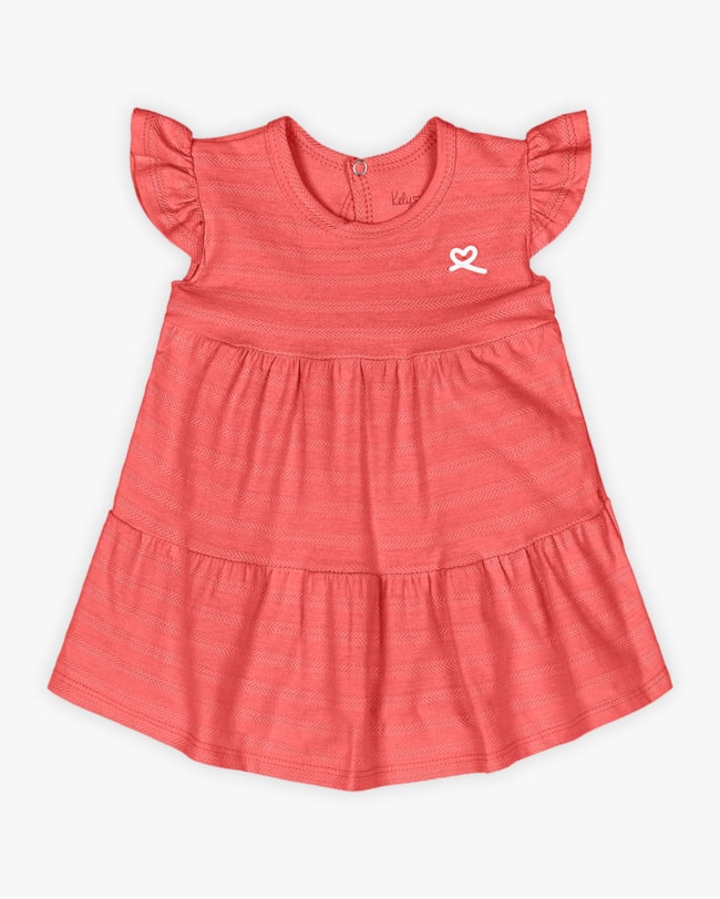 Body Vestido Bebê em Algodão - Kely Kety - Lagosta-957adf71-641e-48ac-8b91-de5f324ac779