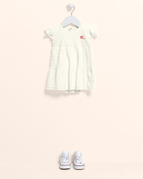 Body Vestido Bebê em Algodão - Kely Kety - Natural G