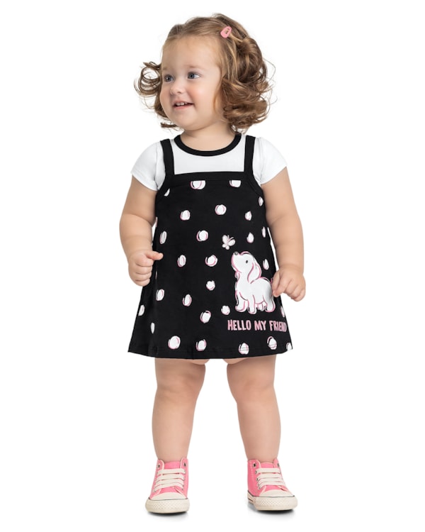 Body Vestido Bebê Estampado Menina Kely Kety