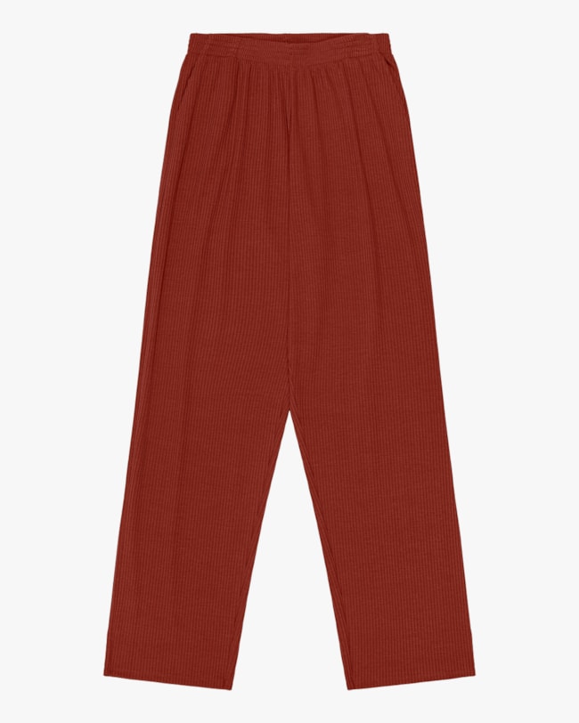 Calça Básica Feminina em Canelado Cereja Rosa Ferrugem-08b49b72-e1e8-4421-8a7d-cf8664d9e9fb
