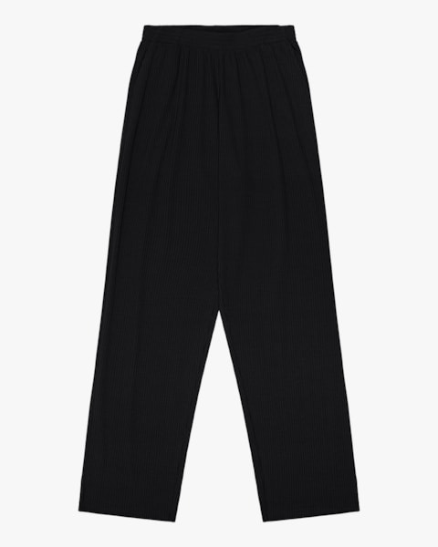 Calça Básica Feminina em Canelado Cereja Rosa Preto