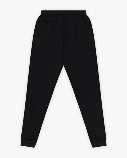 Calça Básica Feminina em Moletom com Bolso - Cereja Rosa - Preto