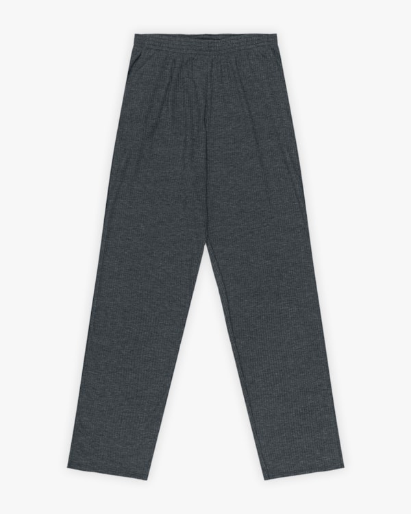 Calça Básica Feminina em Ribana Canelada com Bolso- Cereja Rosa - Dark Mescla