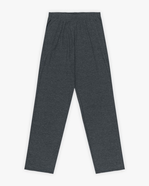 Calça Básica Feminina em Ribana Canelada com Bolso- Cereja Rosa - Dark Mescla