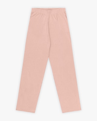 Calça Básica Feminina em Ribana Canelada com Bolso- Cereja Rosa - Preto