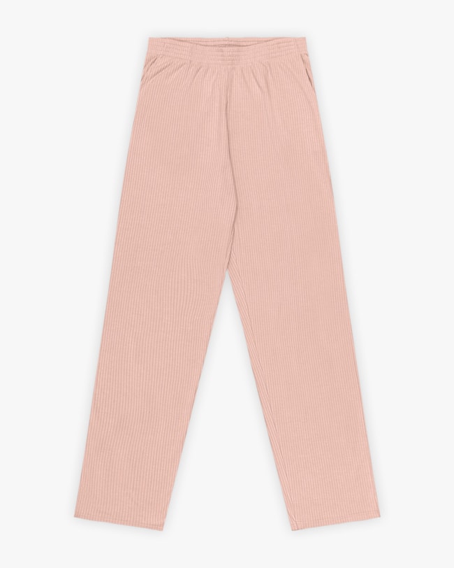 Calça Básica Feminina em Ribana Canelada com Bolso- Cereja Rosa - Preto-7e789d08-9098-4654-b301-e52f2a460787