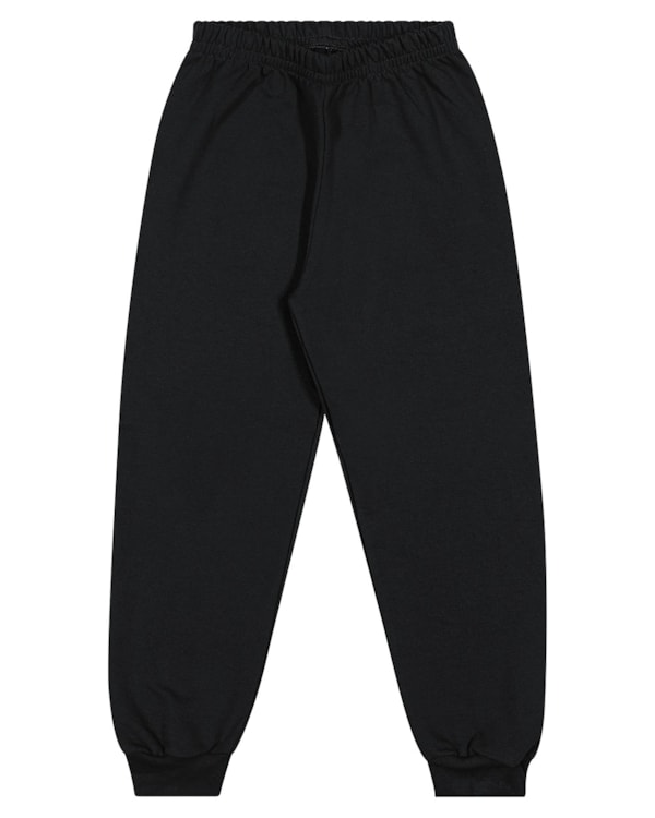 Calça Básica Infantil Masculino em Moletinho - ReiRex - Preto