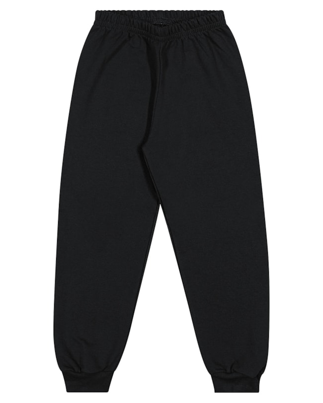 Calça Básica Infantil Masculino em Moletinho - ReiRex - Preto-039b6f70-a8c1-4936-8e04-659d5e8637df