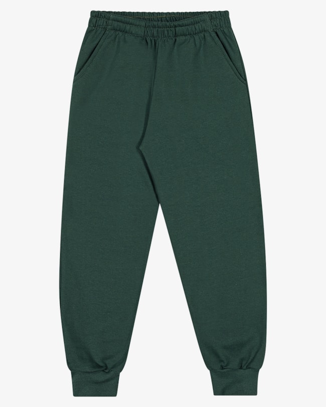Calça Básica Infantil Menino em Foletom ReiRex Verde Floresta-ddde5743-b027-4743-8b4e-ac6e9a9534e1
