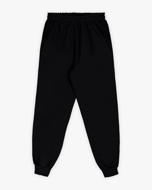 Calça Básica Infantil Menino em Moletom com Bolso - ReiRex - Preto