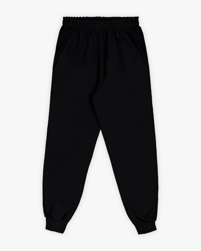 Calça Básica Infantil Menino em Moletom com Bolso - ReiRex - Preto-278c937f-7292-474e-adc5-ac0dfba38c34
