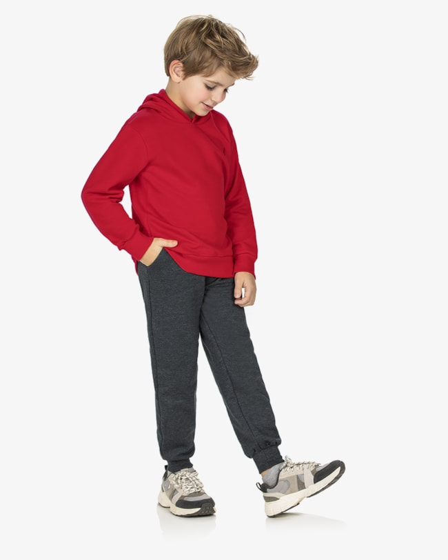 Calça Básica Infantil Menino em Moletom ReiRex Dark Mescla-efa12065-2a6e-443f-ad4b-d5e4291fa57e
