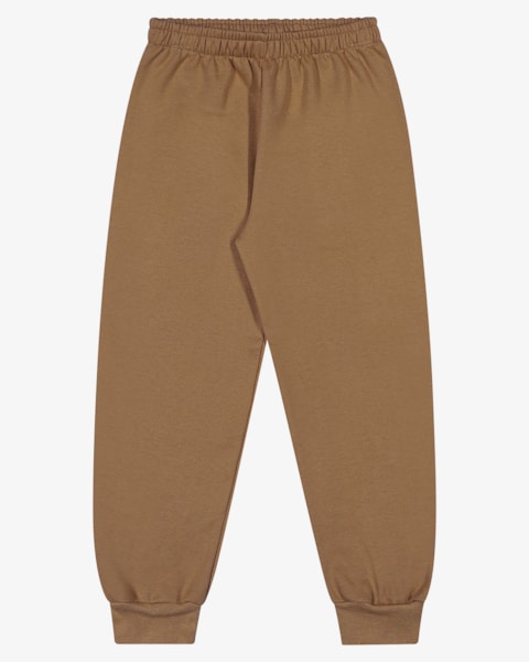 Calça Básica Infantil Menino em Moletom ReiRex Gengibre