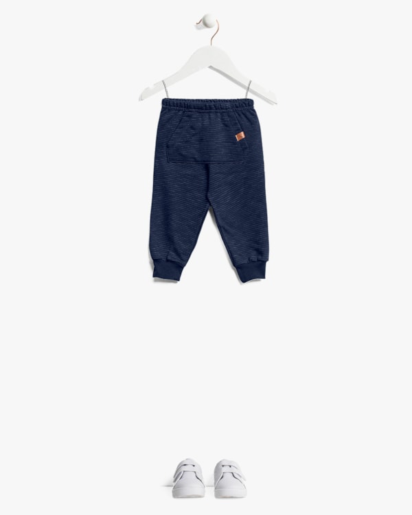 Calça Bebê Menino em Moletom com Bolso Canguru - ReiRex - Oxford