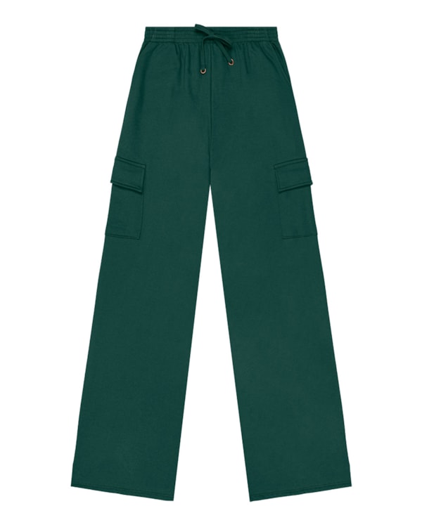 Calça Cargo Feminina em Moletom Cereja Rosa - Verde