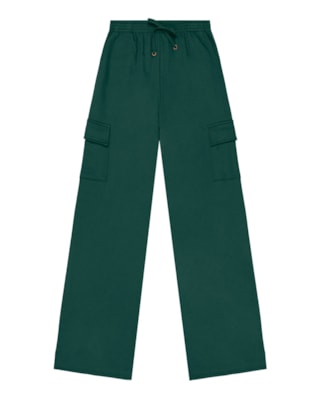 Calça Cargo Feminina em Moletom Cereja Rosa - Verde