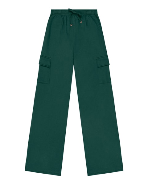 Calça Cargo Feminina em Moletom Cereja Rosa - Verde