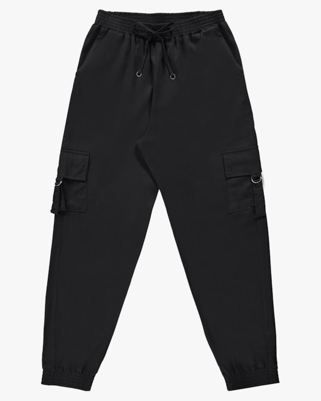 Calça Cargo Jogger Feminina em Viscose Linho - Preto P-dafb807e-66a3-4c64-9948-924f7a4be078