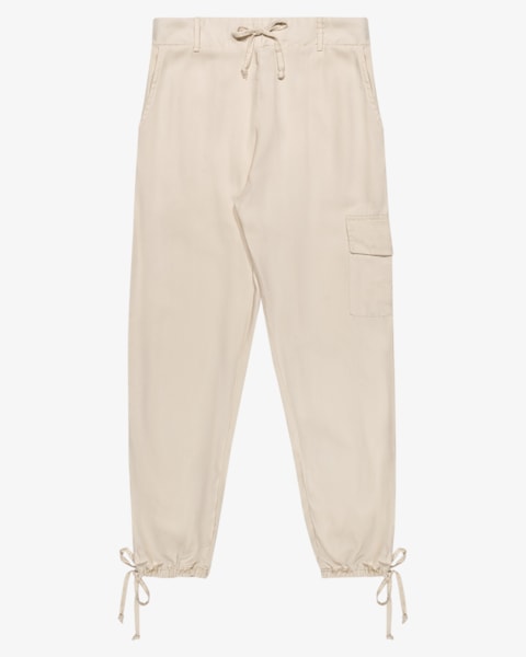 Calça Cargo Juvenil Feminina em Viscose com Amarração – Based – Areia